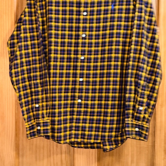 Ralph Lauren Men's Checkered Shirt in Yellow and Navy-L-EUC - Picture 6 of 11